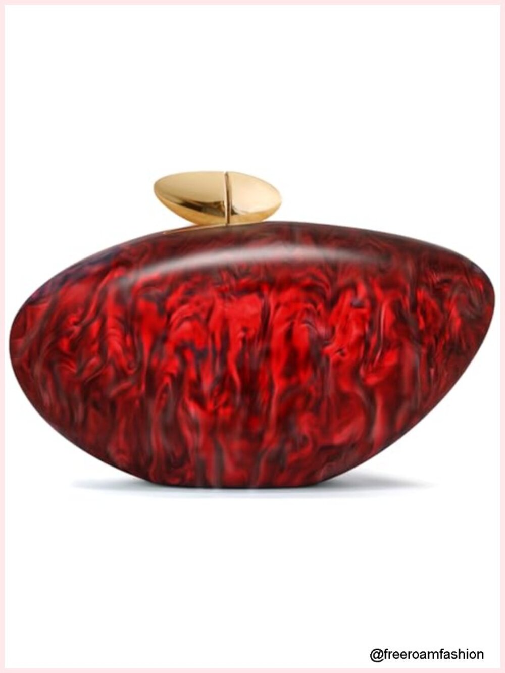 Acrylic Shell Clutch Purse with Magnetic Closure Evening Bag